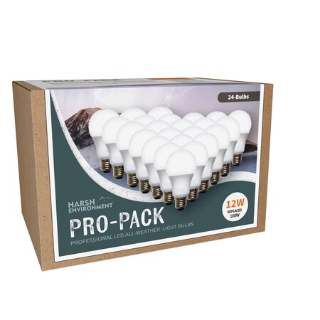 Miracle Led LED Harsh Environment Pro-Pack 12W Replaces 100W, Shatter Resistant All Weather Lightbulb, 24PK 801684